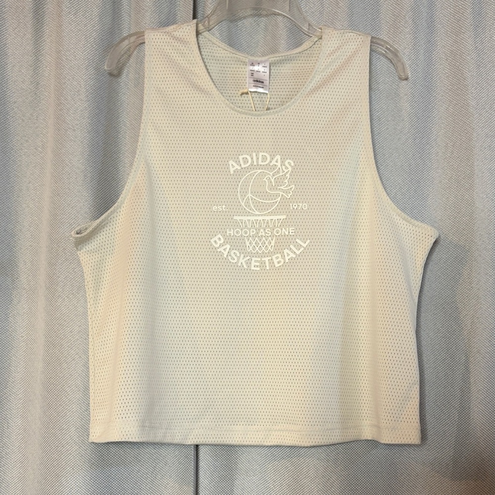 adidas Women’s Cream Mesh Basketball Tank Top